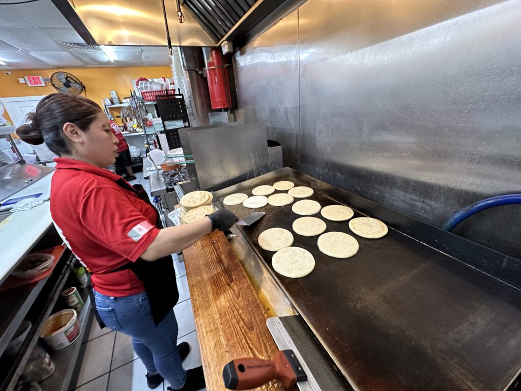 Cooking fresh taco shells